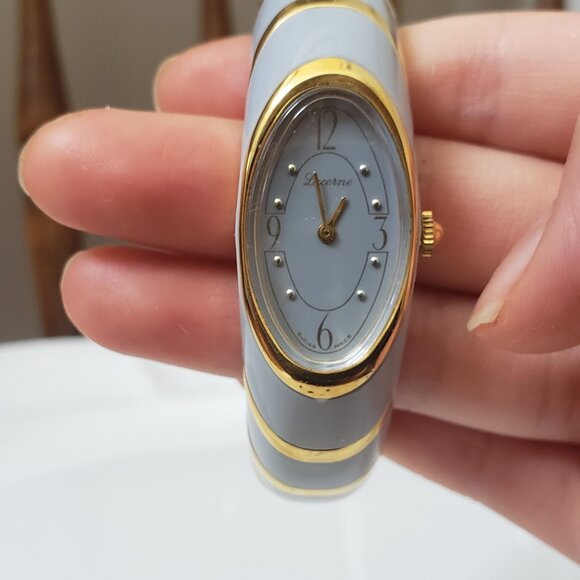 Vintage Alfex Swiss Gold and Gray Mechanical Bangle Watch - Picture 8 of 8